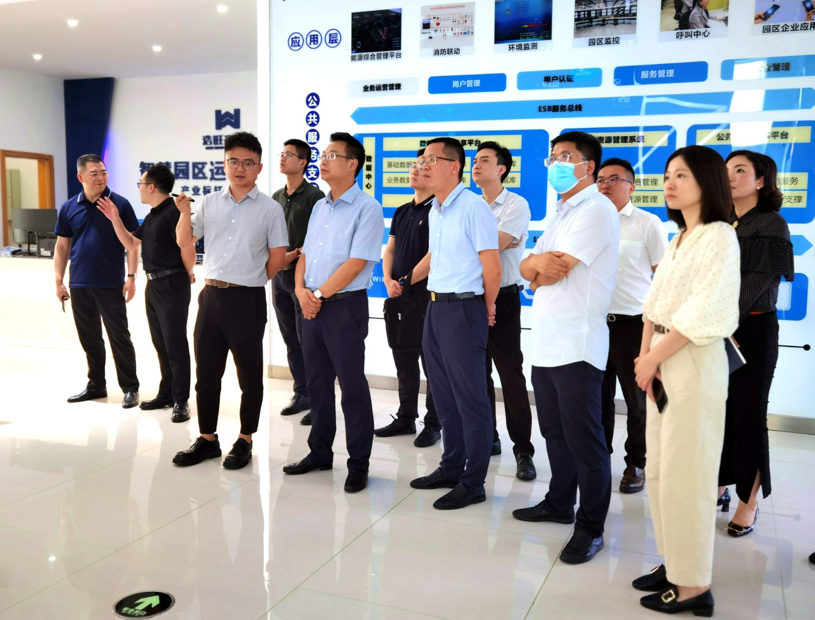 陳健一行參觀云和智慧園區(qū)運(yùn)營管理中心
